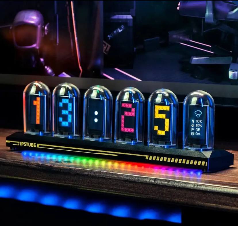 Nixie Tube Clock LED Glows